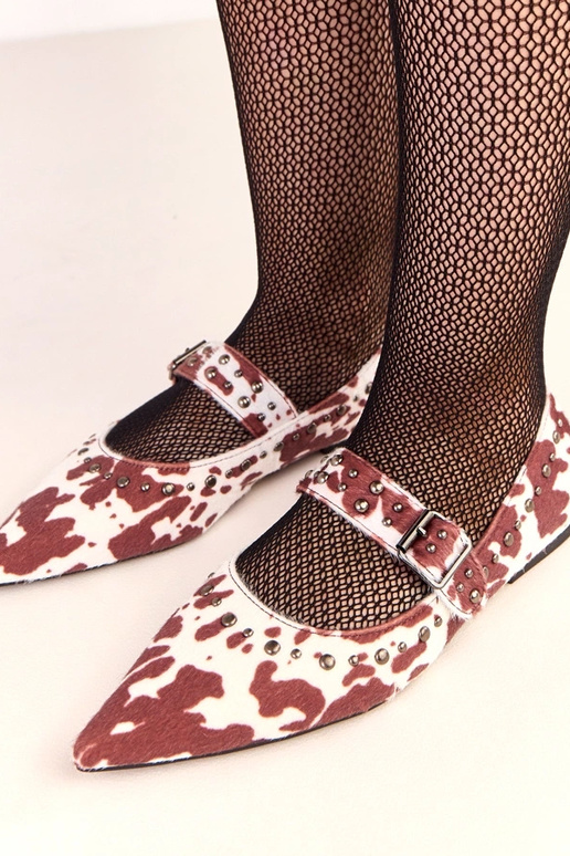 Balerinas Loresi marrons com estampa... Balerinas Loresi marrons com estampa...