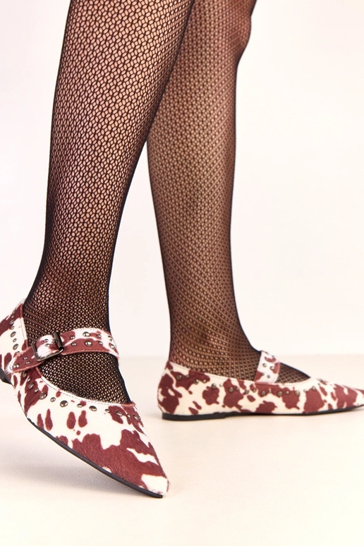 Balerinas Loresi marrons com estampa... Balerinas Loresi marrons com estampa...