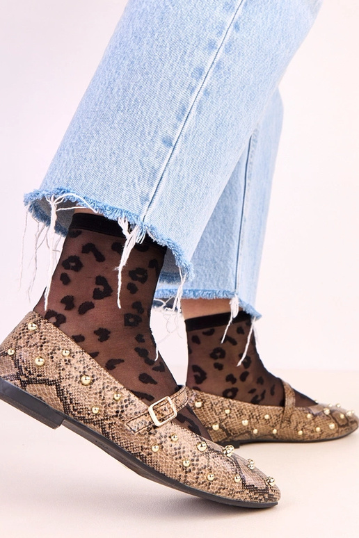 Balerinas Selena marrons com motivo... Balerinas Selena marrons com motivo...