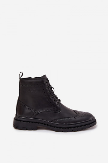 Botas masculinas de couro de cano curto Lee Cooper LCJ-25-33-3961 pretas 2