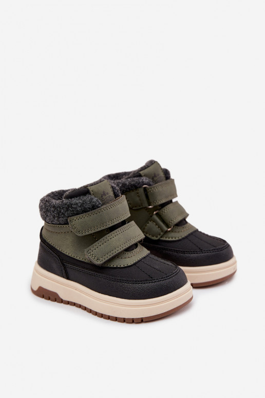 Botas de inverno Botas de neve infantis com fixadores adesivos verde-cor preta Darlene Botas de inverno Botas de neve infantis com fixadores adesivos verde-cor preta Darlene