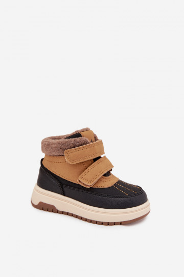 Botas de neve infantis cor marrom com fechos adesivos Darlene