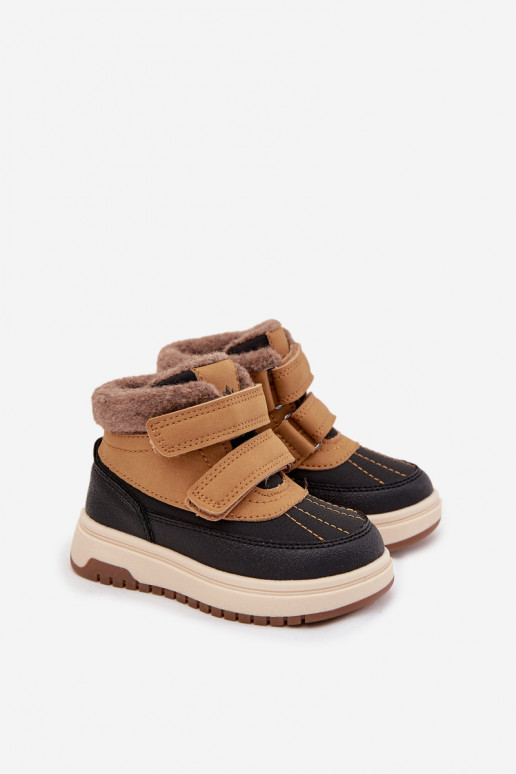 Botas de inverno Botas de neve infantis com fixadores adesivos cor marrom Darlene Botas de inverno Botas de neve infantis com fixadores adesivos cor marrom Darlene