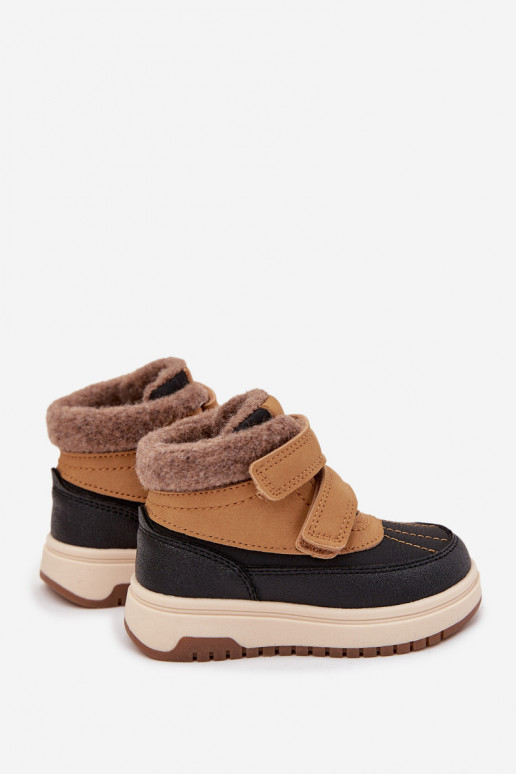 Botas de inverno Botas de neve infantis com fixadores adesivos cor marrom Darlene Botas de inverno Botas de neve infantis com fixadores adesivos cor marrom Darlene