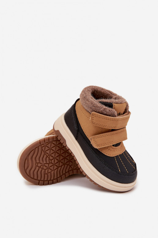 Botas de inverno Botas de neve infantis com fixadores adesivos cor marrom Darlene Botas de inverno Botas de neve infantis com fixadores adesivos cor marrom Darlene