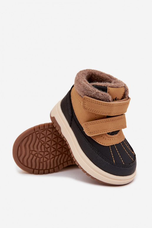 Botas de inverno Botas de neve infantis com fixadores adesivos cor marrom Darlene Botas de inverno Botas de neve infantis com fixadores adesivos cor marrom Darlene