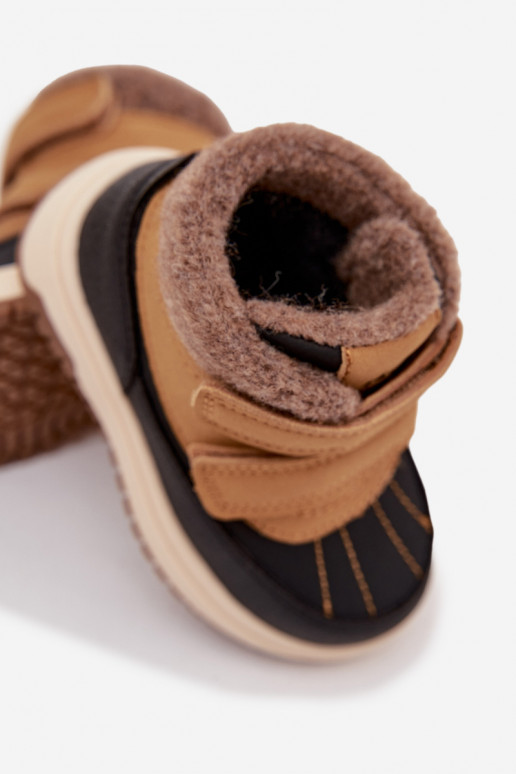 Botas de inverno Botas de neve infantis com fixadores adesivos cor marrom Darlene Botas de inverno Botas de neve infantis com fixadores adesivos cor marrom Darlene