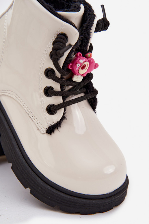 aquecimento Botas Infantil com efeito vernizPrzypinką ursinhos de pelúcia cor branca Jovellea aquecimento Botas Infantil com efeito vernizPrzypinką ursinhos de pelúcia cor branca Jovellea
