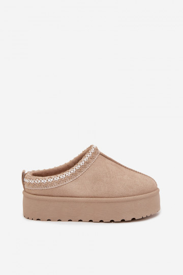 Botas de neve infantis com plataforma e bordado cor areia Jolisse 2