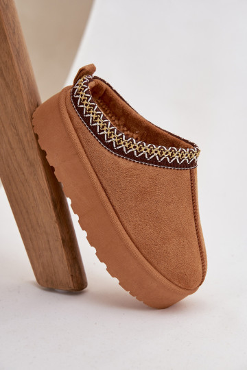 Botas de neve infantis com plataforma e bordado cor marrom Jolisse 2