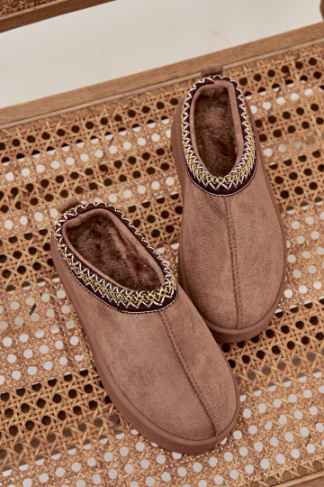 Botas de neve infantis com plataforma e bordado cor caqui Jolisse
