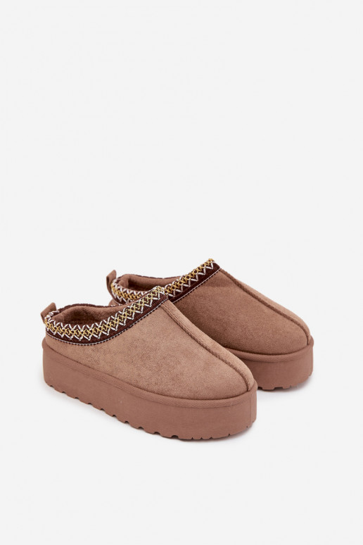 Botas de neve Infantil JuventudeHaftem com uma plataforma cor cáqui Jolisse Botas de neve Infantil JuventudeHaftem com uma plataforma cor cáqui Jolisse