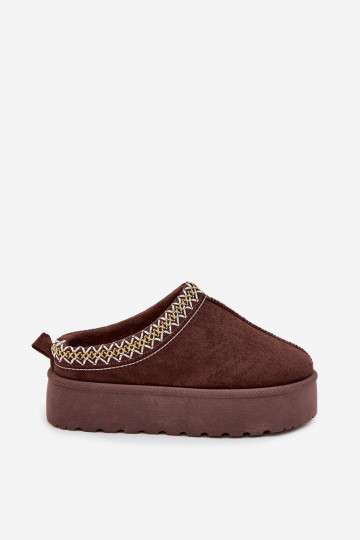 Botas de neve infantis com plataforma e bordado cor chocolate Jolisse 2