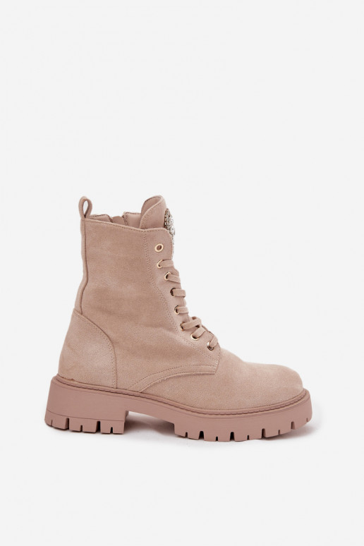 Botins de trabalho Feminino com olhos brilhantes Habilitado Języku cor de marfim Rosira Botins de trabalho Feminino com olhos brilhantes Habilitado Języku cor de marfim Rosira