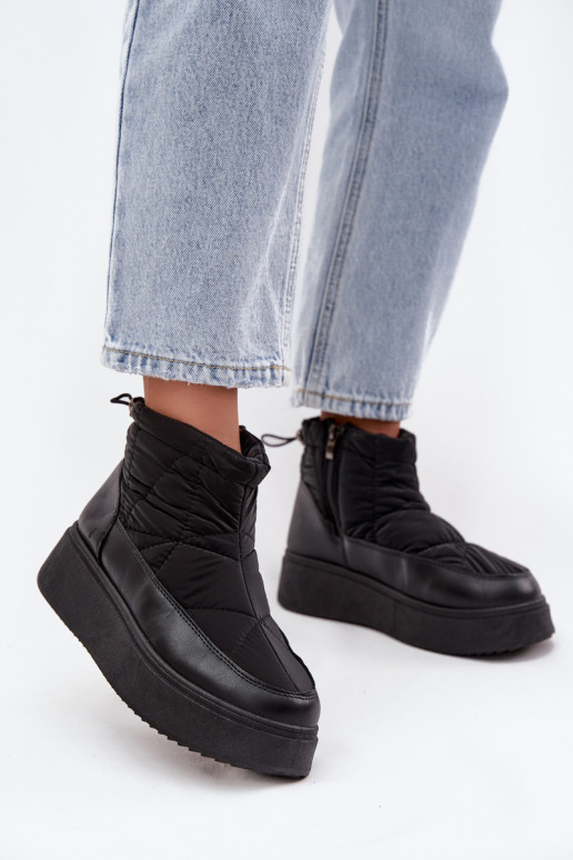 Botas de neve Feminino com uma plataforma aquecimento com pelo por dentro cor preta Tahlira Botas de neve Feminino com uma plataforma aquecimento com pelo por dentro cor preta Tahlira