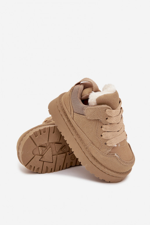 Tênis infantis aquecimento com pelo por dentro bege Mireen Tênis infantis aquecimento com pelo por dentro bege Mireen