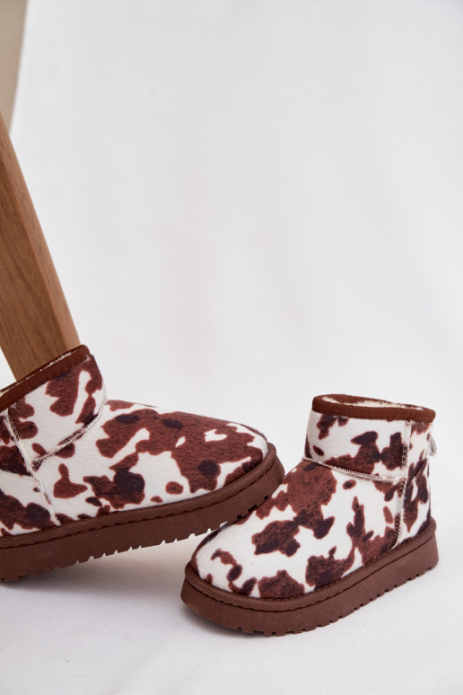 Botas de neve Infantil Juventude aquecimento com pelo por dentro EM Łaty Branco-cor marrom Mireya Botas de neve Infantil Juventude aquecimento com pelo por dentro EM Łaty Branco-cor marrom Mireya