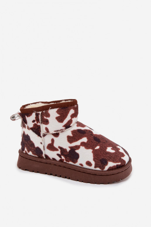 Botas de neve Infantil Juventude aquecimento com pelo por dentro EM Łaty Branco-cor marrom Mireya Botas de neve Infantil Juventude aquecimento com pelo por dentro EM Łaty Branco-cor marrom Mireya