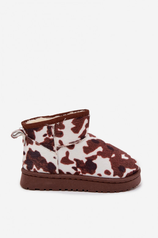 Botas de neve Infantil Juventude aquecimento com pelo por dentro EM Łaty Branco-cor marrom Mireya Botas de neve Infantil Juventude aquecimento com pelo por dentro EM Łaty Branco-cor marrom Mireya