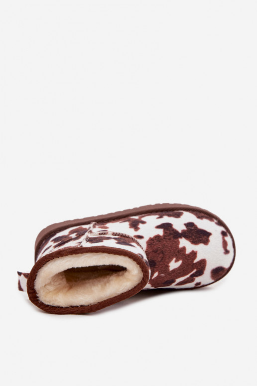 Botas de neve Infantil Juventude aquecimento com pelo por dentro EM Łaty Branco-cor marrom Mireya Botas de neve Infantil Juventude aquecimento com pelo por dentro EM Łaty Branco-cor marrom Mireya