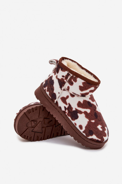 Botas de neve Infantil Juventude aquecimento com pelo por dentro EM Łaty Branco-cor marrom Mireya Botas de neve Infantil Juventude aquecimento com pelo por dentro EM Łaty Branco-cor marrom Mireya