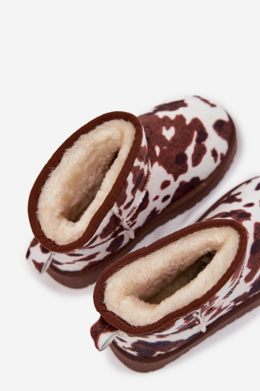 Botas de neve Infantil Juventude aquecimento com pelo por dentro EM Łaty Branco-cor marrom Mireya Botas de neve Infantil Juventude aquecimento com pelo por dentro EM Łaty Branco-cor marrom Mireya