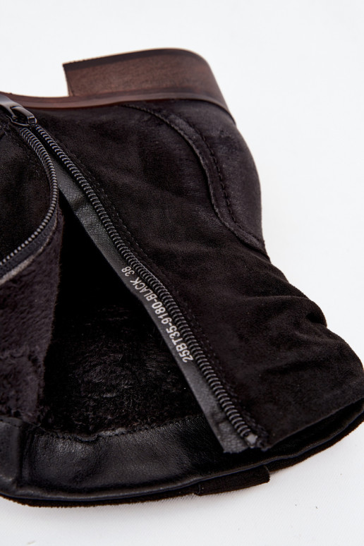 Botas femininas De salto baixo Com babados aquecimento cor preta Gracia Botas femininas De salto baixo Com babados aquecimento cor preta Gracia