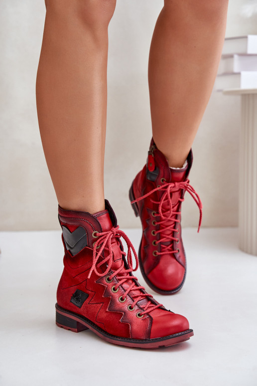 Pele aquecimento Botas femininas com salto largo Tem que serciejka 06106-08 cor vermelha Pele aquecimento Botas femininas com salto largo Tem que serciejka 06106-08 cor vermelha