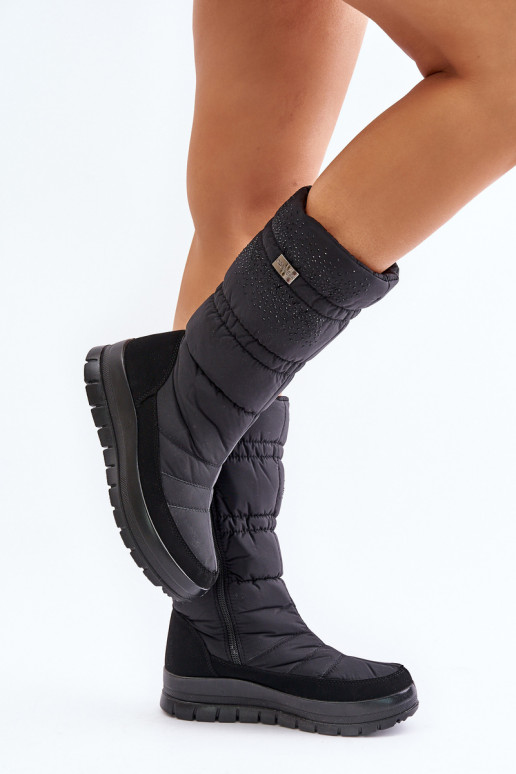 Feminino Botas de neve Com decoração Progress PROGJ-24-147 cor preta