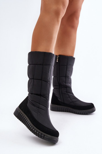 Botas de neve Feminino Casal o castelo Progress PROGJ-24-144 cor preta