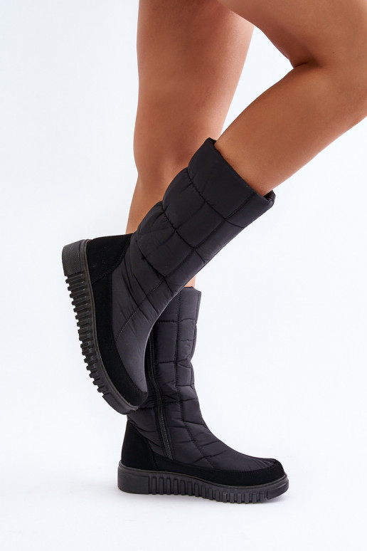 Botas de neve Feminino Casal o castelo Progress PROGJ-24-144 cor preta