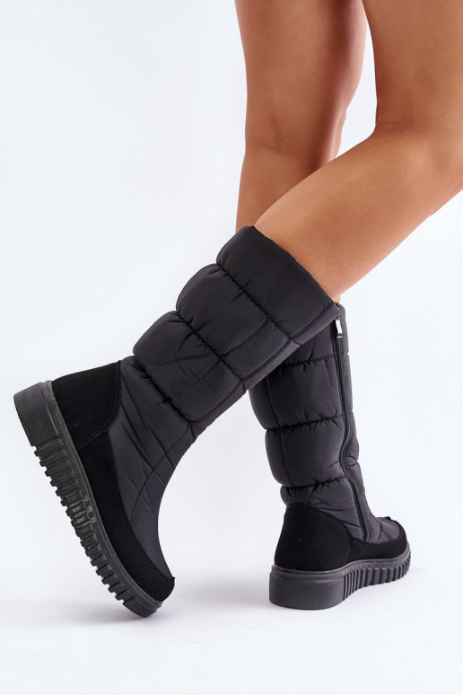 Botas de neve Feminino Casal o castelo Progress PROGJ-24-144 cor preta