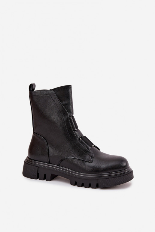 aquecimento Botins de trabalho Feminino Casal o castelo Eko Pele cor preta Tem que serilyra