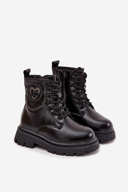 Botas Infantil aquecimento com pelo por dentro com enfeites LOVE cor preta Rosaira Botas Infantil aquecimento com pelo por dentro com enfeites LOVE cor preta Rosaira