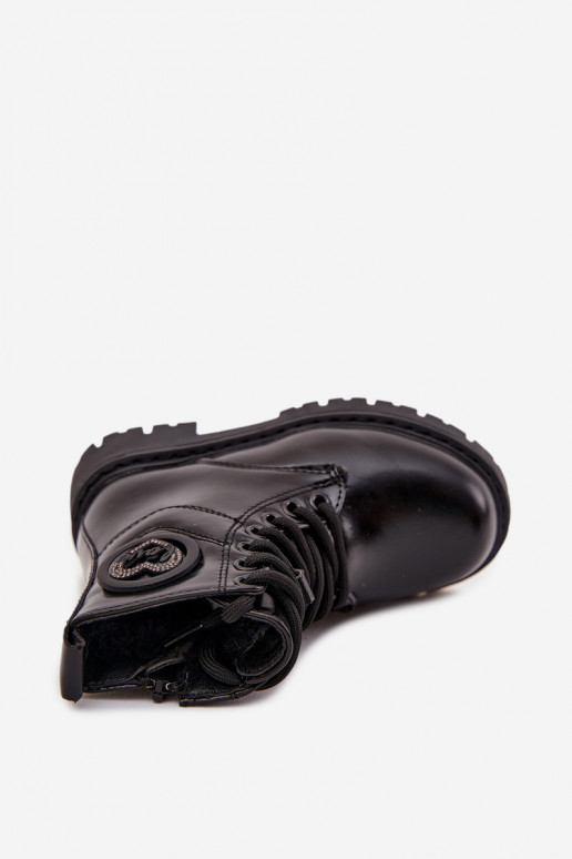 Botas Infantil aquecimento com pelo por dentro com enfeites LOVE cor preta Rosaira Botas Infantil aquecimento com pelo por dentro com enfeites LOVE cor preta Rosaira