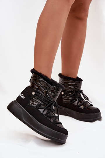 Botas femininas de neve com plataforma Lee Cooper LCJ-25-03-3814, cor preta 2