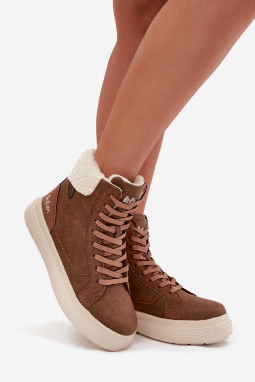 Botas de inverno Feminino com aquecimento Lee Cooper LCJ-25-01-3735 cor marrom