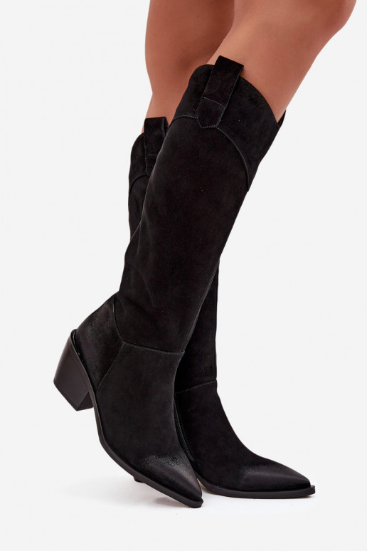 botas estilo vaqueiro Feminino com saltoHabilitadoturalnego de camurçau Artiker 57C0232 cor preta botas estilo vaqueiro Feminino com saltoHabilitadoturalnego de camurçau Artiker 57C0232 cor preta