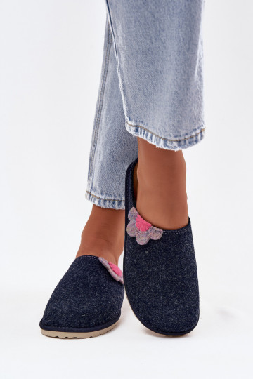Chinelos Feminino Com uma flor Inblu CS000043 azul escuro 2