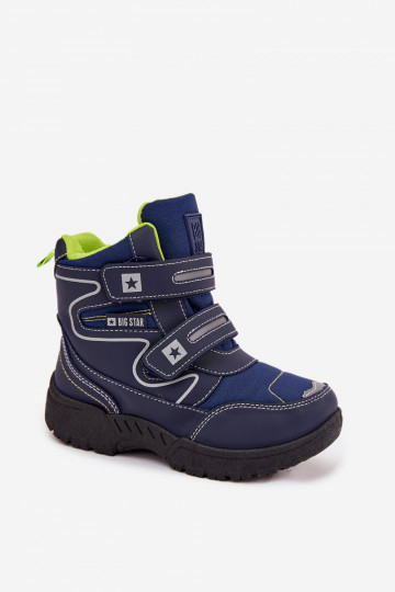 aquecimento Botas de neve infantis sapato Big Star OO374048 azul escuro 2