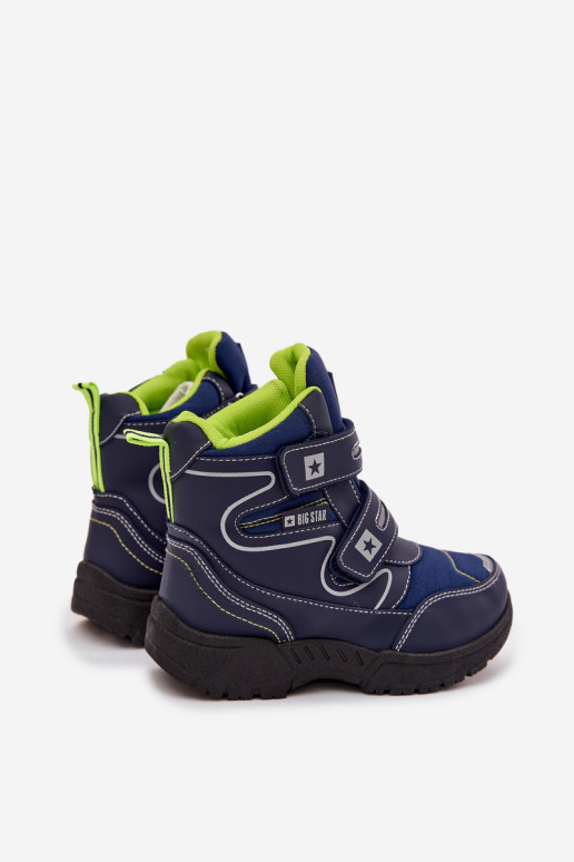aquecimento Botas de neve infantis sapato Big Star OO374048 azul escuro