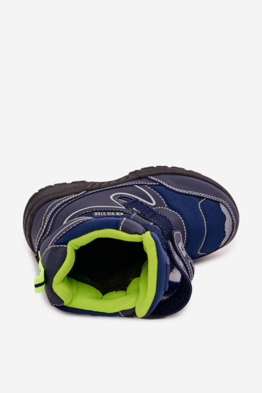 aquecimento Botas de neve infantis sapato Big Star OO374048 azul escuro