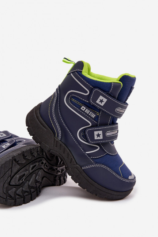 aquecimento Botas de neve infantis sapato Big Star OO374048 azul escuro