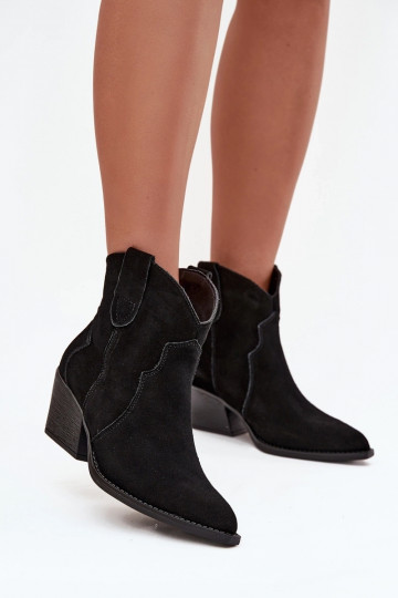 Um modelo atraente botas estilo coParaboy FemininoHabilitadoturalnego de camurçau cor preta Beretta 2