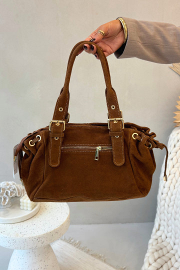 Bolsa de camurça marrom Ovelia