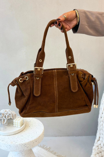 Bolsa de camurça marrom Ovelia 2
