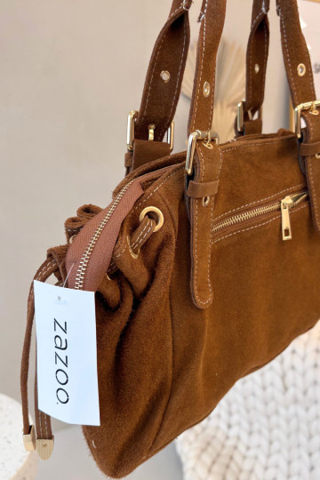 Bolsa de camurça natural marrom Danira 2