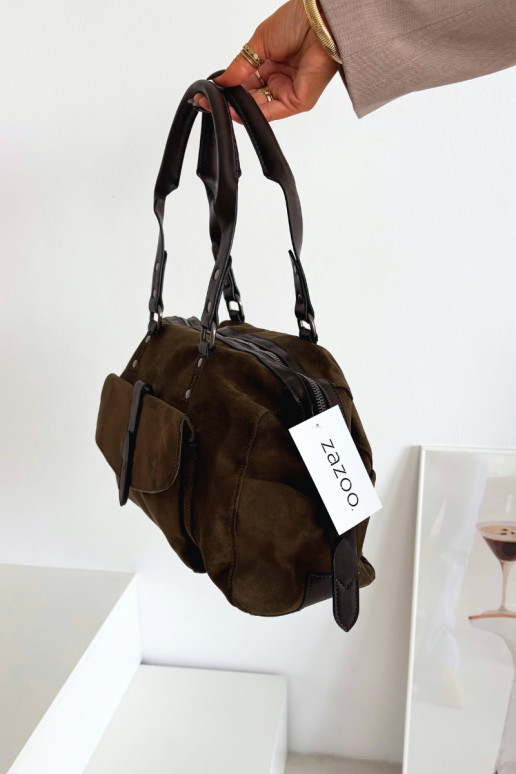 Portátilde camurça ecológicau cor cáqui Gressa