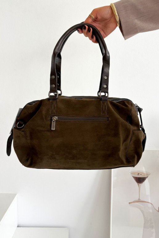 Portátilde camurça ecológicau cor cáqui Gressa Portátilde camurça ecológicau cor cáqui Gressa