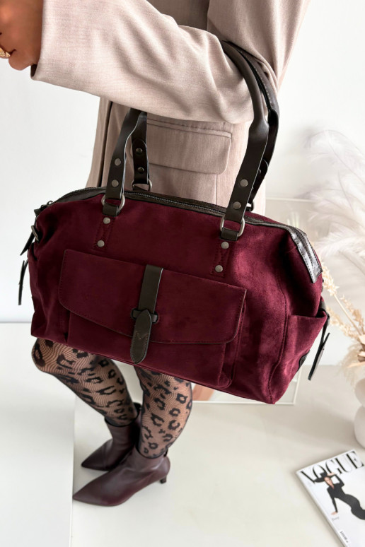 Portátilde camurça ecológicau Borgonha Gressa Portátilde camurça ecológicau Borgonha Gressa